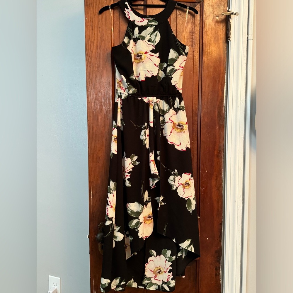 Black floral romper/dress